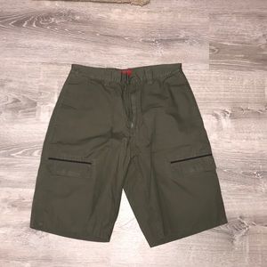 Green cargo shorts